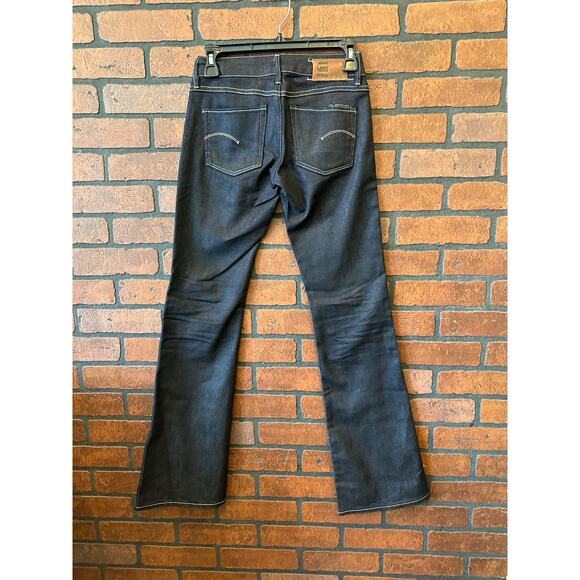 New G-Star Raw Women's Jeans W 24 L 32 Dark Blue Color 3301 Low Rise Boot Cut - Picture 3 of 12